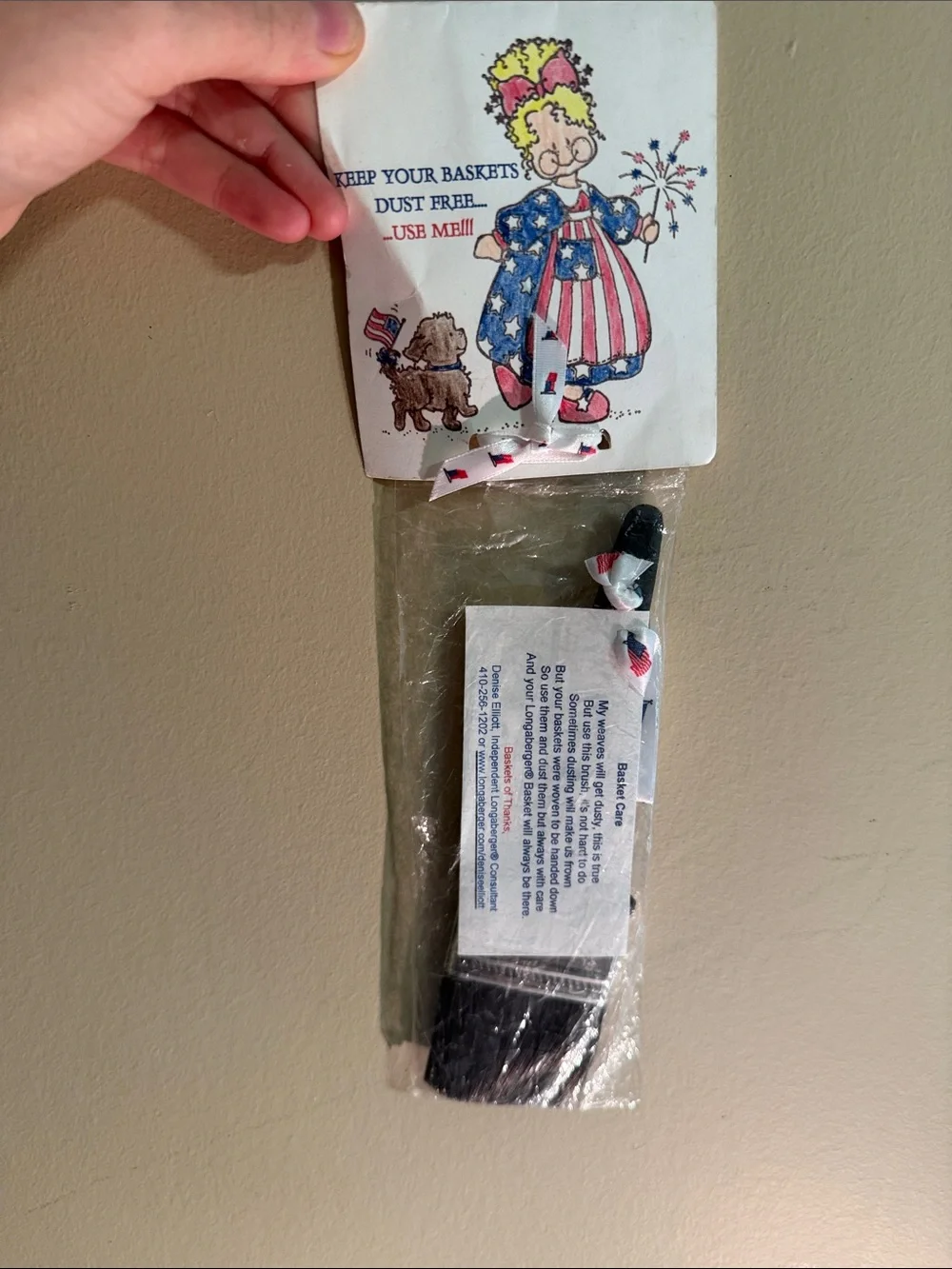 Vintage Longaberger Basket Dust-Free Paintbrush Cleaner & Care Duster